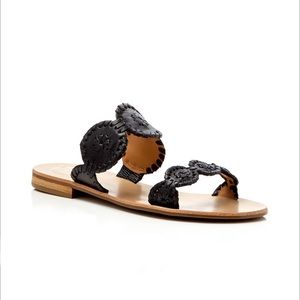 Jack Rogers Lauren Black Sandals 8.5